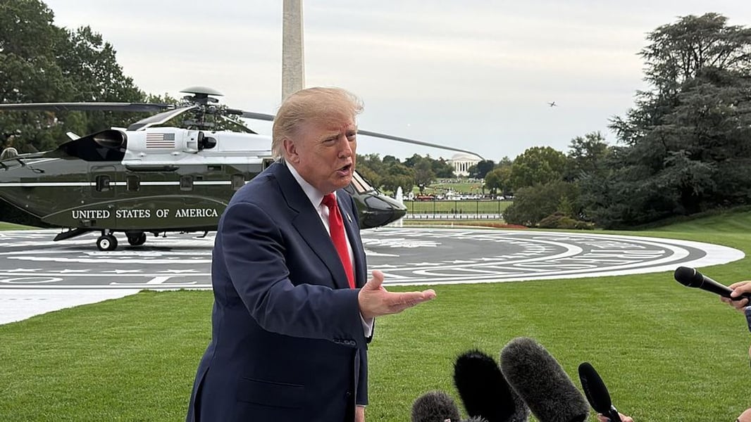 Getty Images photograph used with Kyiv Independent report on Trump's Russian diesel supply announcement