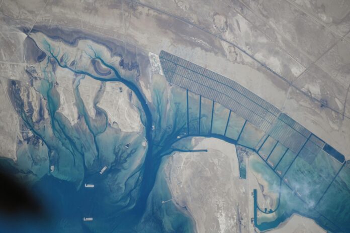 View from the International Space Station of islands on the Persian Gulf coast of the United Arab Emirates near Abu Dhabi