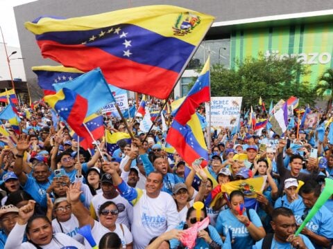 Opposition demonstration in Venezuela demanding elections
