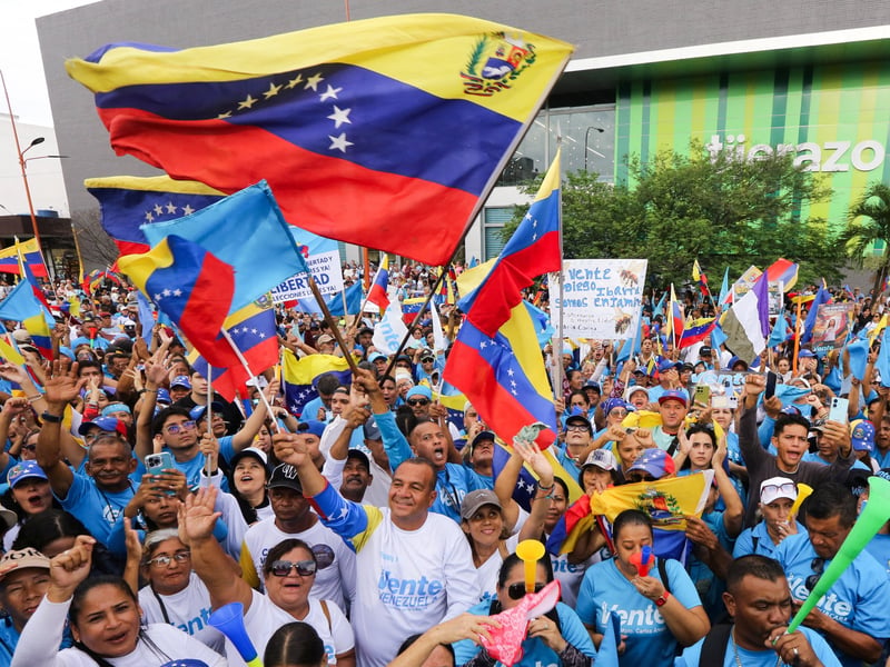 Opposition demonstration in Venezuela demanding elections