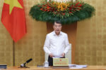 Vietnamese Prime Minister Le Minh Hung speaking at the Government's regular meeting in Hanoi