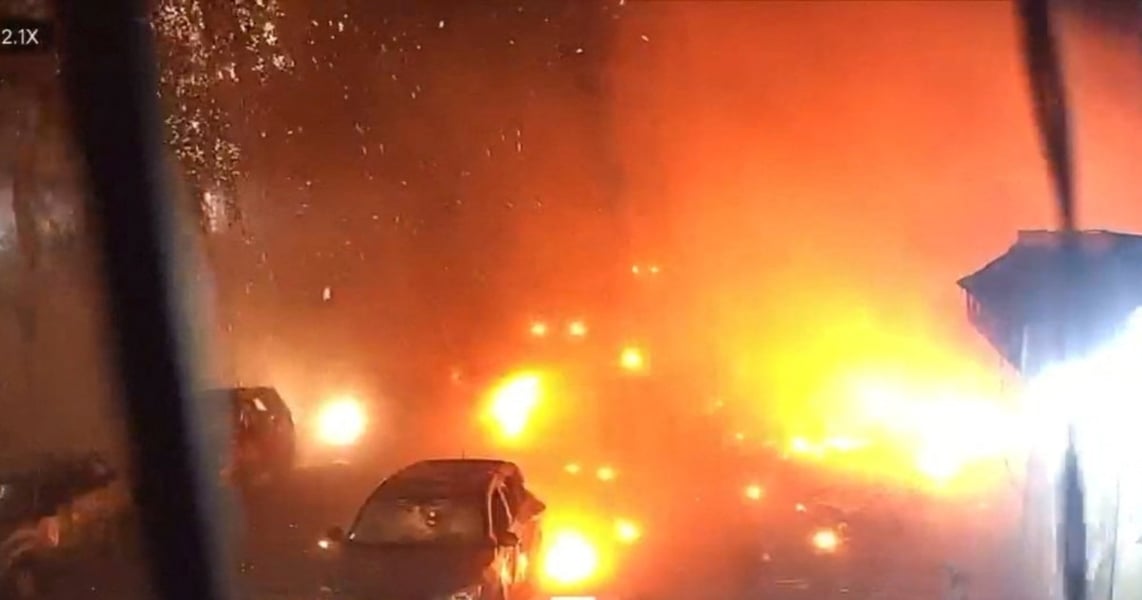 Image from RFE/RL coverage of Russian strikes continuing after Trump's energy ceasefire announcement